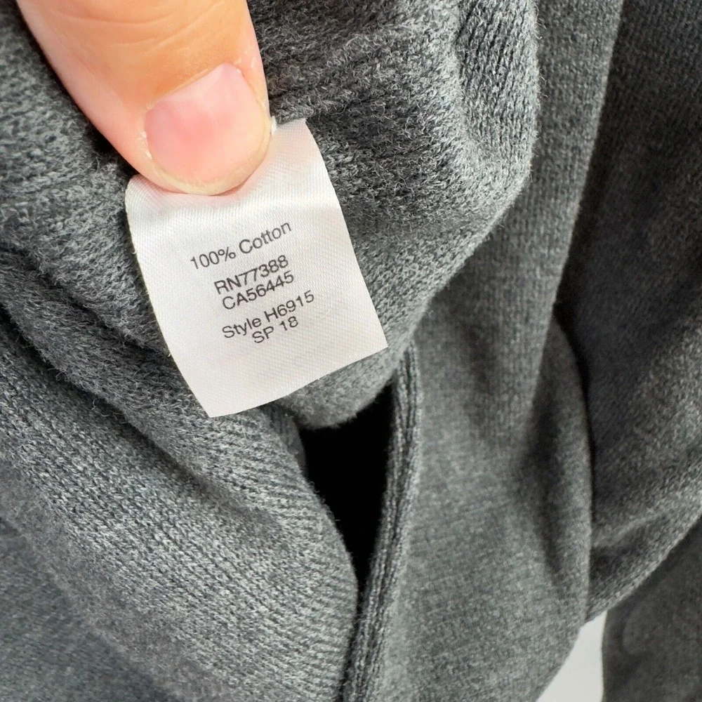 J.Crew Factory Women's Sweater Blazer Sz XS 100% Cotton Knit Dark Gray‎ Jacket